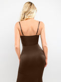 Popilush? Formal Bodycon Party Summer Dress Built-in Shapewear Corset Style Mermaid Hem Slip Maxi Dress