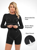 Popilush? Built-In Shapewear Crew Neck Long Sleeve Midi Dress
