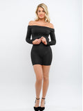 Popilush? Built-In Shapewear Off Shoulder Long Sleeve Midi Dress