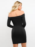 Popilush? Built-In Shapewear Off Shoulder Long Sleeve Midi Dress