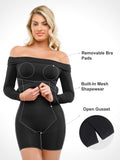 Popilush? Built-In Shapewear Off Shoulder Long Sleeve Midi Dress