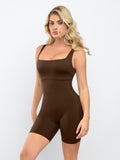 Popilush? Yoga Activewear Sports Jumpsuit Bulit-In Shapewear Sqaure-Neck Thigh Slimming Workout Romper