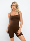 Popilush? Yoga Activewear Sports Jumpsuit Bulit-In Shapewear Sqaure-Neck Thigh Slimming Workout Romper