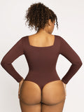 Popilush On Sale Contour Long Sleeve Square Neck Bodysuit