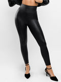 Popilush? High Rise Faux Leather Tummy Control Leggings