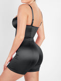 Popilush? Metallic Shiny One Piece Shapewear Mid Thigh Romper
