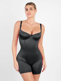 Popilush? Black / S Metallic Shiny One Piece Shapewear Mid Thigh Romper