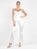 Popilush? Casual Jumpsuit Metallic Shiny One Piece Wide Strap Shapewear Jumpsuit
