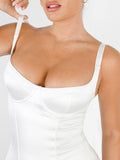 Popilush? Casual Jumpsuit Metallic Shiny One Piece Wide Strap Shapewear Jumpsuit