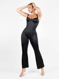 Popilush? Casual Jumpsuit Metallic Shiny One Piece Wide Strap Shapewear Jumpsuit
