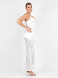 Popilush? Casual Jumpsuit Metallic Shiny One Piece Wide Strap Shapewear Jumpsuit