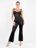 Popilush? Casual Jumpsuit Black / XS Metallic Shiny One Piece Wide Strap Shapewear Jumpsuit