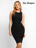Popilush No Shaper Crew Neck Sleeveless Lounge Dress