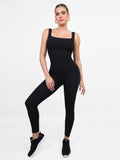 Popilush Seamless Sleeveless Square Neck Yoga Pants One Piece Sport Jumpsuits