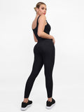 Popilush Seamless Sleeveless Square Neck Yoga Pants One Piece Sport Jumpsuits