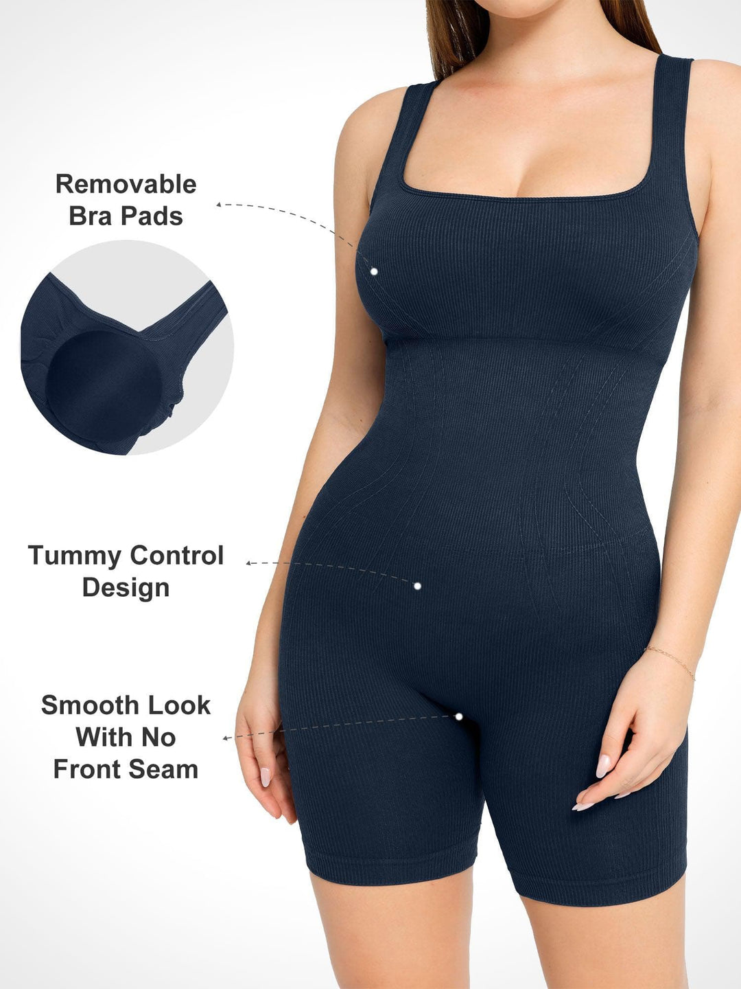 Popilush? Yoga Activewear Jumpsuit Workout Square Neck Sports Vest Romper