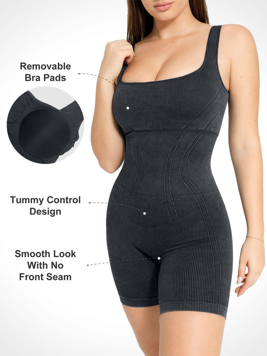 Popilush? Yoga Activewear Jumpsuit Workout Square Neck Sports Vest Romper