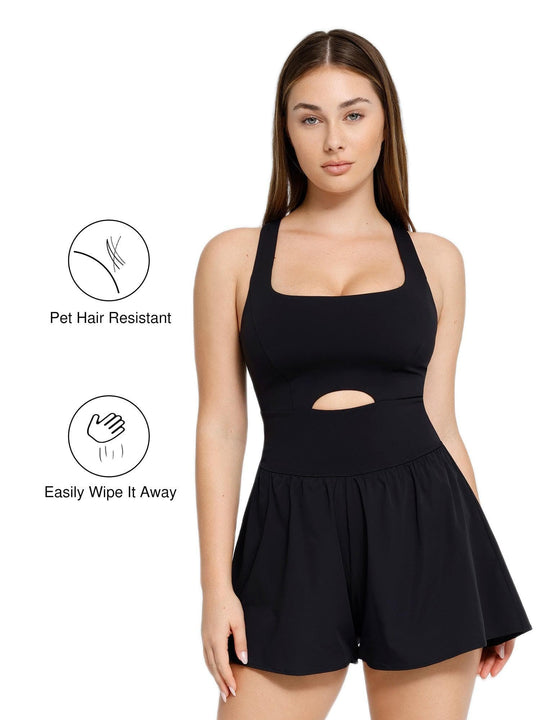 Popilush? Pet Hair Resistant Shapewear Workout Romper