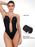Strapless U Plunge Thong Bodysuit Backless Bra