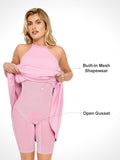 Popilush? Bodycon Summer Dress Low Back Built-In Shapewear Halter A-Line Sleeveless Midi Dress