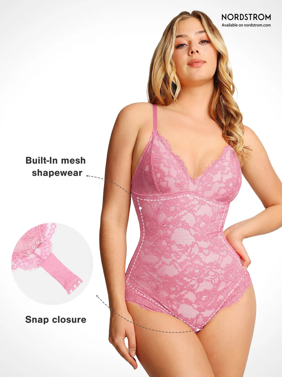 Lace Smooth Firm Control Thong Bodysuit