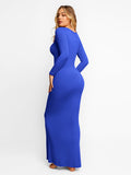 Built-In Shapewear Long Sleeve Maxi Lounge Dress
