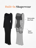 Built-In Shapewear Long Sleeve Maxi Lounge Dress