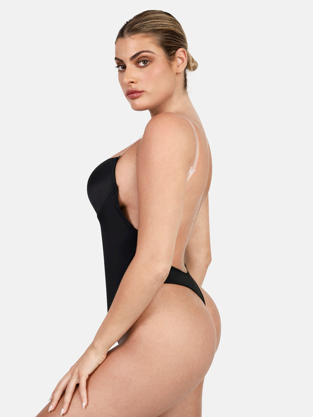 Strapless U Plunge Thong Bodysuit Backless Bra