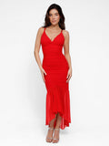 Popilush? Bodycon Shaping Slip Dress Summer The Shapewear Dress Bluetag Cooling Ruched Sheer Mesh Maxi