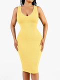 Seamless Deep V-neck Tummy Control Midi Dress