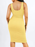 Seamless Deep V-neck Tummy Control Midi Dress