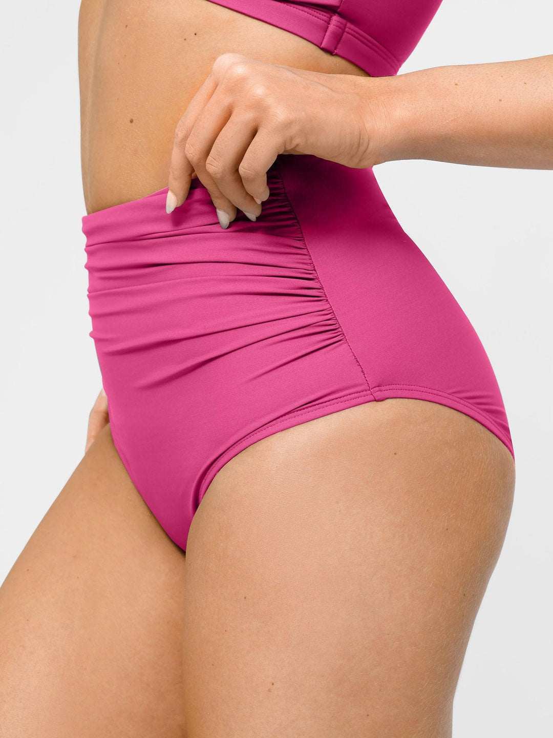Popilush? The Shapewear Swimwear Ruched High-Waist Bikini Bottom