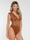 The Shapewear Bodysuit Sleeveless Lace V-Neck