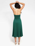 Popilush? Built-In Shapewear Halter A-Line Sleeveless Midi Dress