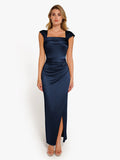 Shapewear Off Shoulder Shine Ruched Sculpting Maxi Dress