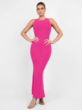 Built-In Shapewear Crew Neck Sleeveless Maxi Lounge Dress