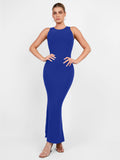 Built-In Shapewear Crew Neck Sleeveless Maxi Lounge Dress