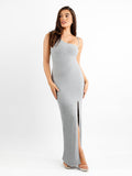 Built-In Shapewear One Shoulder Split Modal Maxi Dress