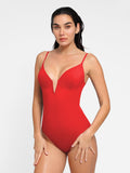 Popilush? Tummy Control Slimming Swimwear Deep V-Neck One-Piece Shapewear Low-Back Swimsuit