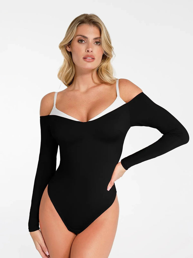 New arrivals Black / XS The Shapewear Bodysuit Long Sleeve Cold Shoulder