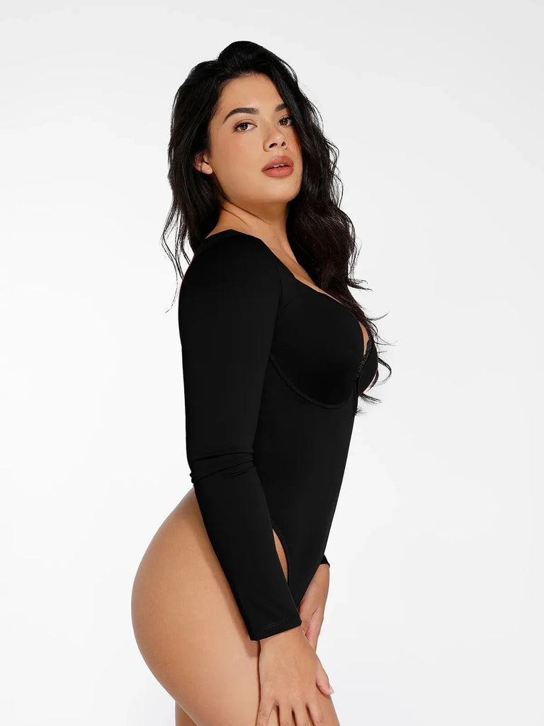 New arrivals The Shapewear Bodysuit Long Sleeve V-Neck Lace Trim