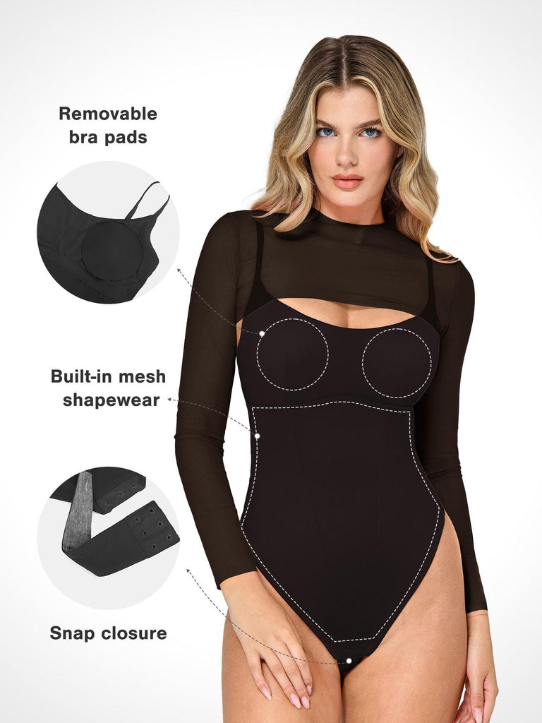 New arrivals The Shapewear Bodysuit Sheer Mesh Cutout Set