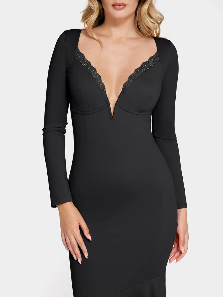 New arrivals The Shapewear Dress Long Sleeve Mermaid Hem Lace Maxi