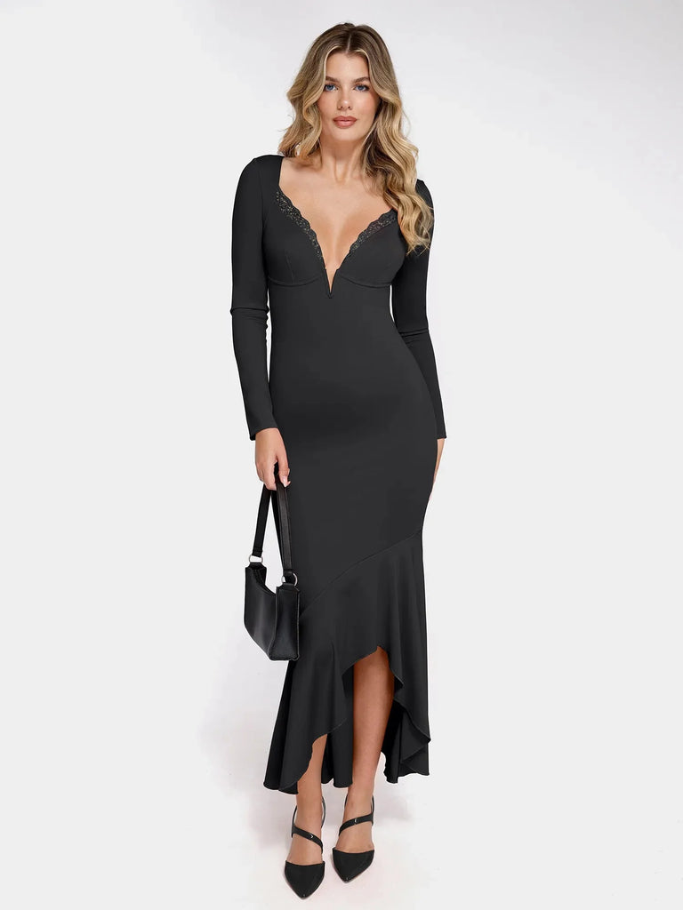 New arrivals The Shapewear Dress Long Sleeve Mermaid Hem Lace Maxi