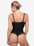 Shapewear Deep-V Neck  Alluring Plunge Lace Thong Bodysuit