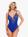 Shapewear Deep-V Neck  Alluring Plunge Lace Thong Bodysuit