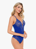Shapewear Deep-V Neck  Alluring Plunge Lace Thong Bodysuit