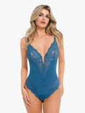 Shapewear Deep-V Neck  Alluring Plunge Lace Thong Bodysuit