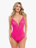 Shapewear Deep-V Neck  Alluring Plunge Lace Thong Bodysuit