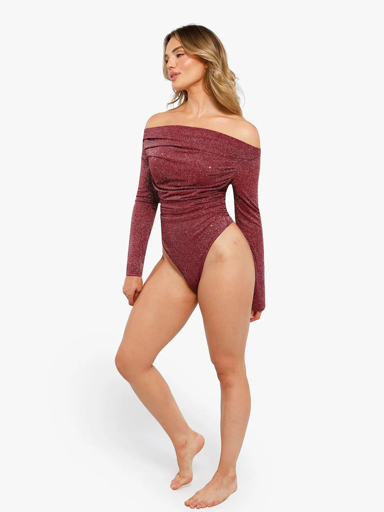 popilush-shapewear-metallic-knit-long-sleeve-slimming-bodysuit-off-shoulder-shine-tops-body-shaper-winter-35127075373232.webp